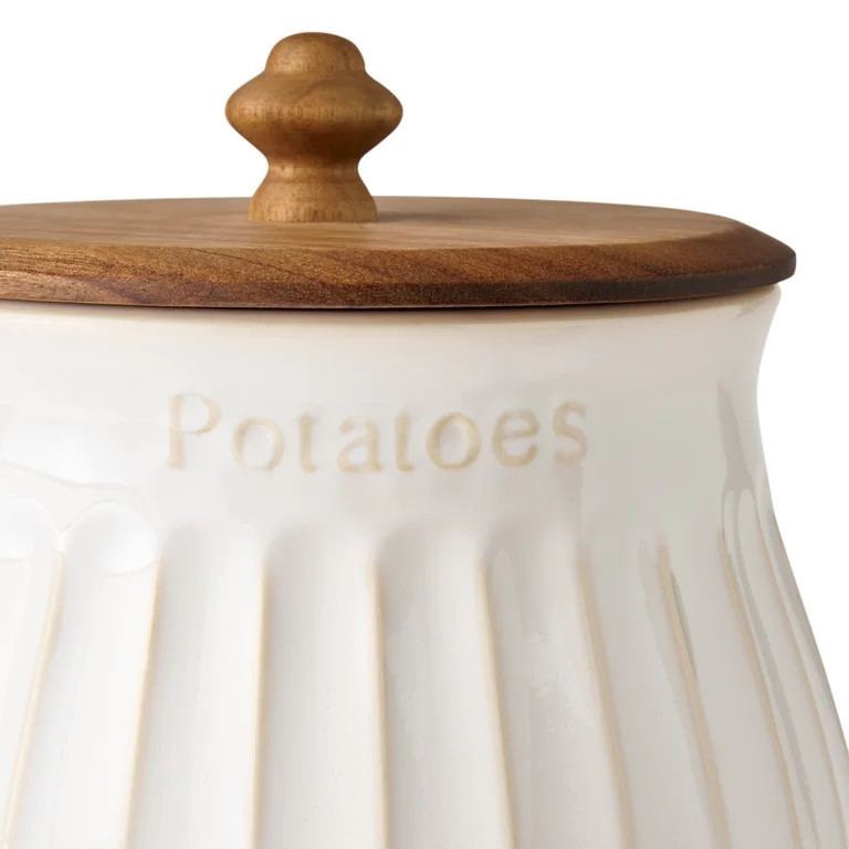 The Pioneer Woman Colette Stoneware Potato Keeper, White | Walmart (US)