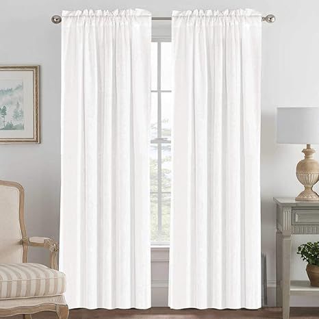 Linen Curtains Elegant Natural Linen Blended Curtains Energy Efficient Light Filtering / Rod Pock... | Amazon (US)
