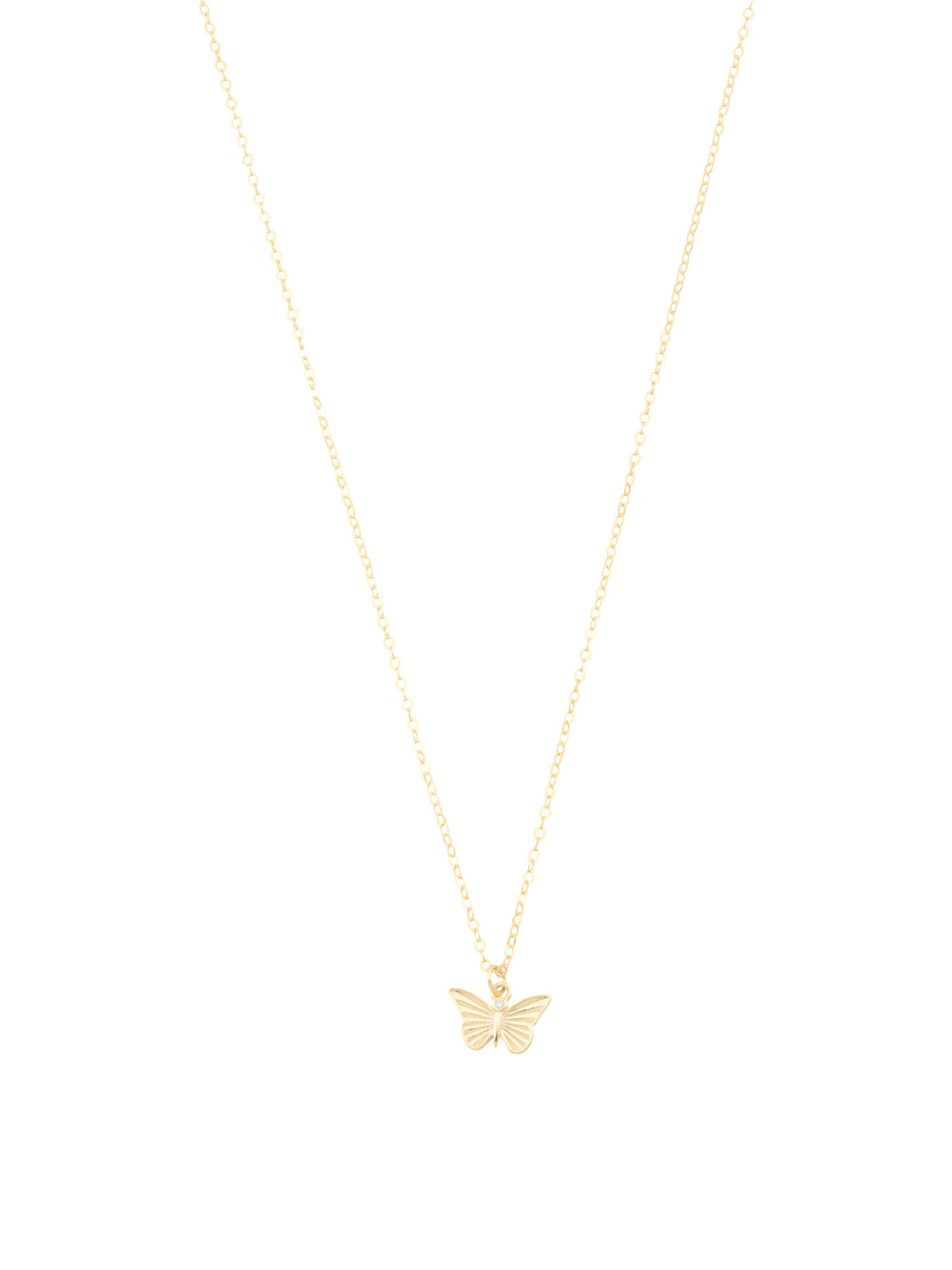 14kt Gold Plated Sterling Silver Textured Butterfly Necklace | TJ Maxx