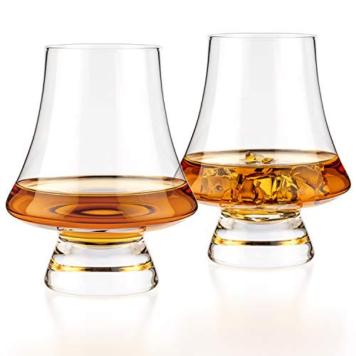 Luxbe - Bourbon Whisky Crystal Glass Snifter, Set of 2 - Narrow Rim Tasting Glasses - Handcrafted - Good for Cognac Brandy Scotch - 9-ounce/260ml | Amazon (US)