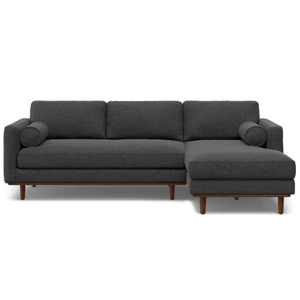 Morrison Mid Century Sectional 102 inch Wide Sofa Woven-Blend Fabric | Wayfair North America