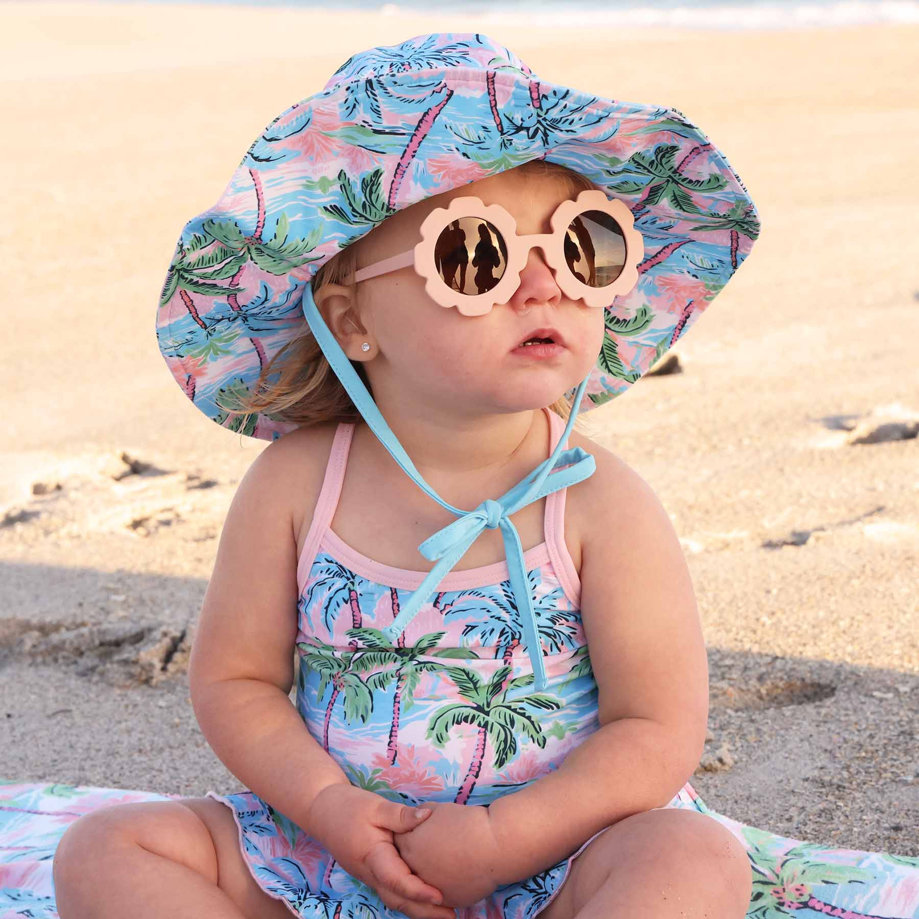 Printed Sun Hat | Pastel Palms | Caden Lane