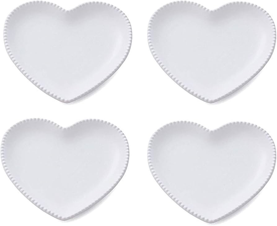 CHOOLD Elegant Ceramic Heart Shaped Salad Plate/Dessert Plate for Home Kitchen Party Xmas-7 Inch-... | Amazon (US)