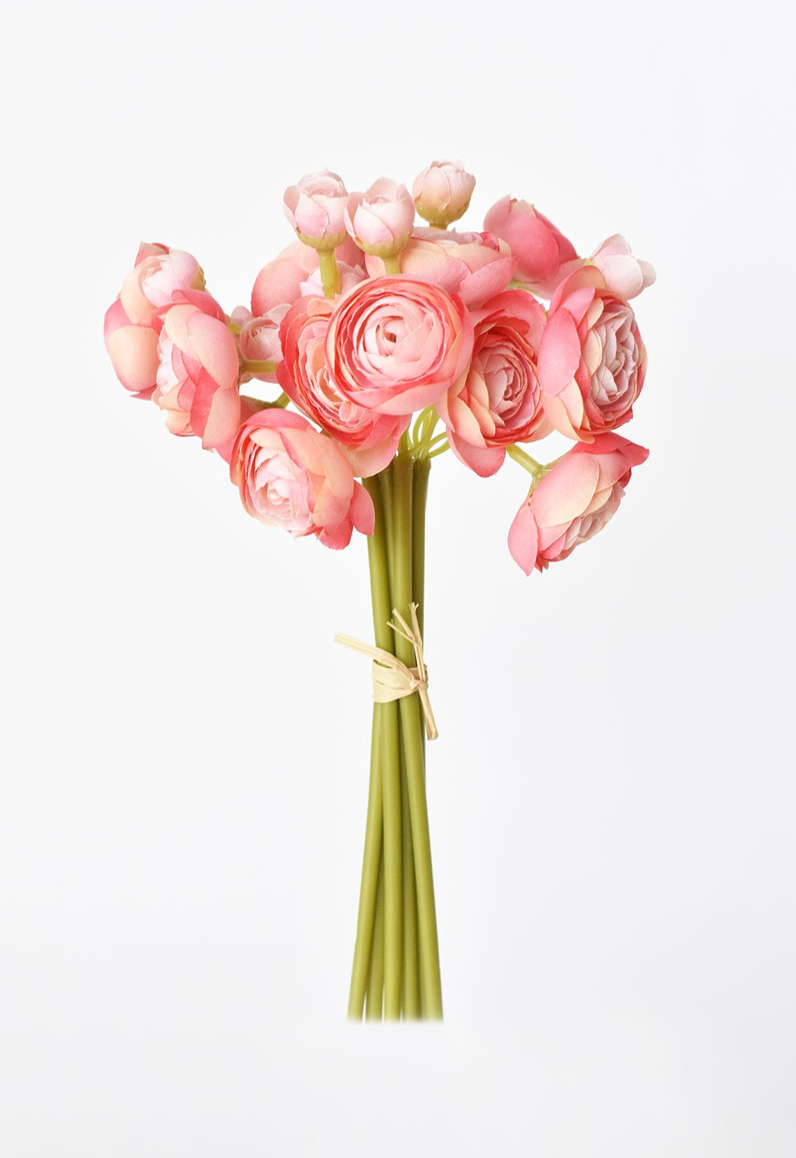 10.5" Faux Light Pink Ranunculus Stem Bundle | HouseFloral