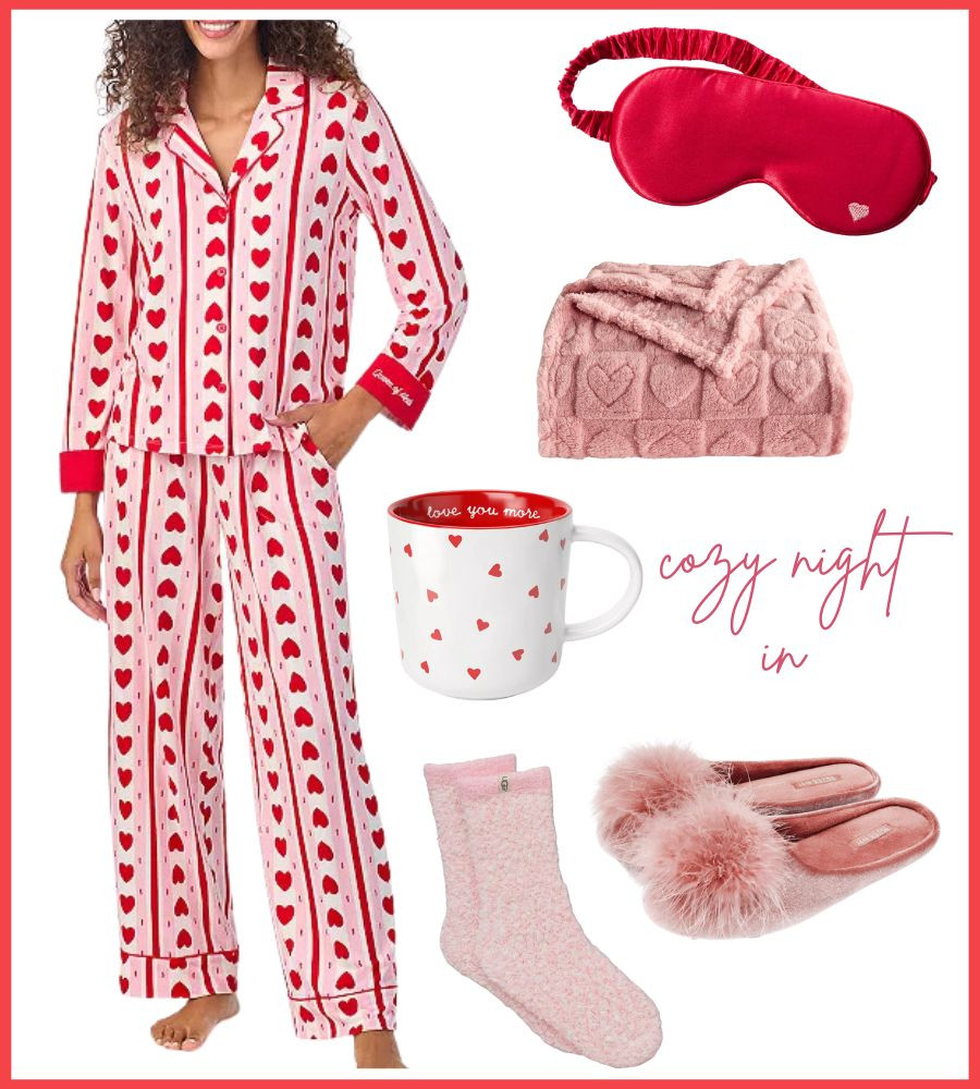Valentine's Day outfit idea: cozy night in. Valentine's Day outfit idea for women. Check out our Valentine's Day gift guides on DoSayGive.com! ❤️ 

 #LTKSeasonal #LTKFindsUnder50 #LTKFindsUnder100