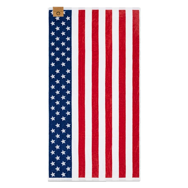 Patriotic Flag Velour Beach Towel | At Home