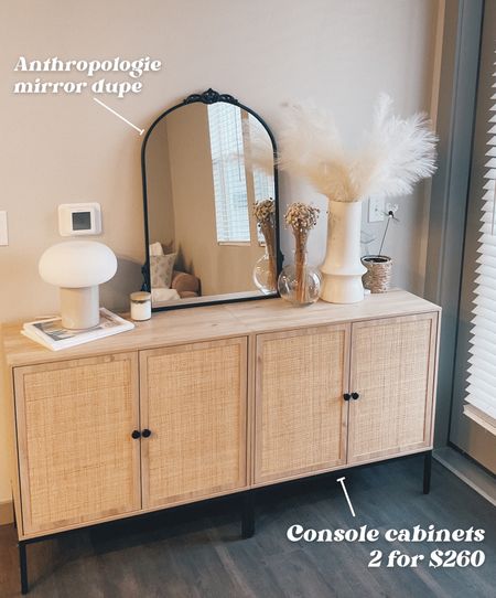 My console cabinet has an extra $20 off coupon! 

Bye Holidays! Back to my usual home decorations! 🪟🪞🚪

🏷️
•Vintage arched black mirror 🪞
•XIAO WEI Sideboard with Handmade Natural Rattan Doors
•Anthropologie Gleaming Primrose Mirrors + Dupe for Under $100!! 


[Rattan Cabinet Console Table Storage Cabinet Buffet Cabinet, for Kitchen, tv console, bedroom, powder room, Living Room, Hallway, Entryway, Black cabinet for entryway, black cabinet, console table for entryway home furniture under $200 under $300 cabinets with doors under $300 neutral home decor, Kate and Laurel Myrcelle Traditional Arched Mirror, 25 x 33, Black, get the look for less Decorative Vintage Arch Mirror with Ornate Garland Detailing Along The Crown and Edges of The Frame]

#LTKstyletip #LTKSeasonal #LTKhome