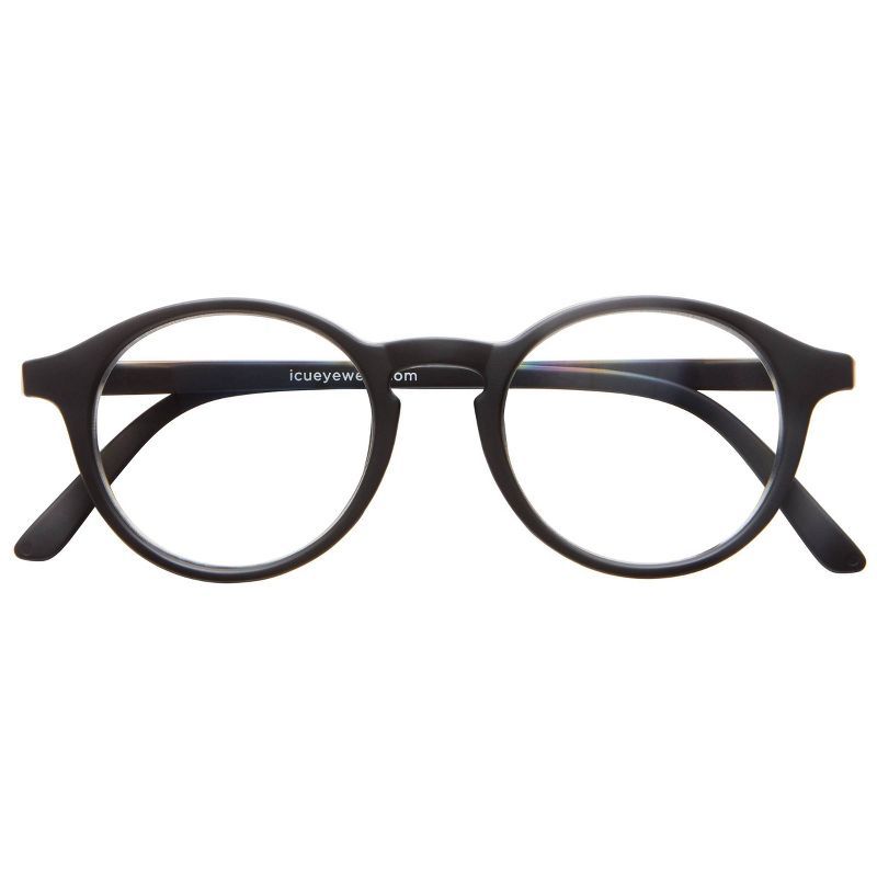 ICU Eyewear Screen Vision Blue Light Filtering Round Glasses - Matte Black | Target