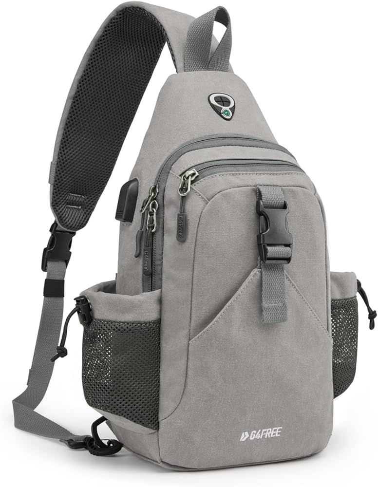 G4Free Canvas Sling Bag Crossbody Backpack with USB Charging Port & RFID Blocking, Hiking Daypack... | Amazon (US)
