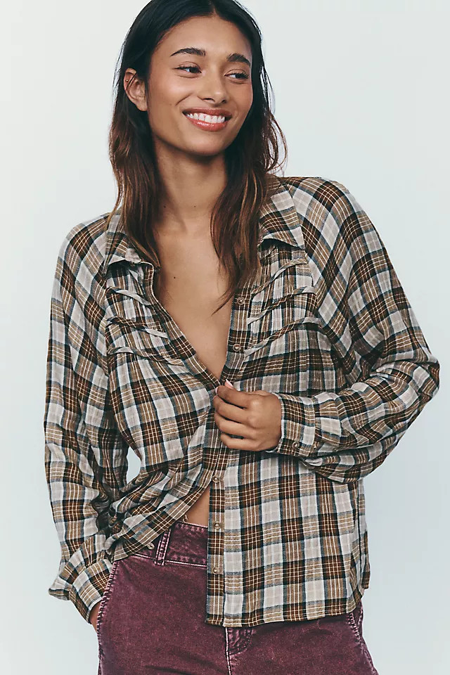 Shirred Buttondown Shirt | Anthropologie (US)