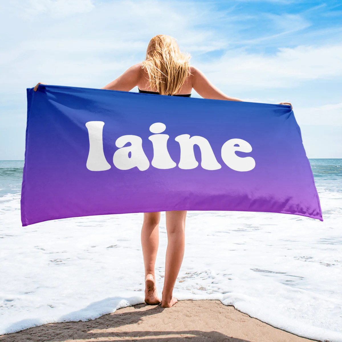 Retro Personalized Beach Towel with Name | The Little Lemons Company