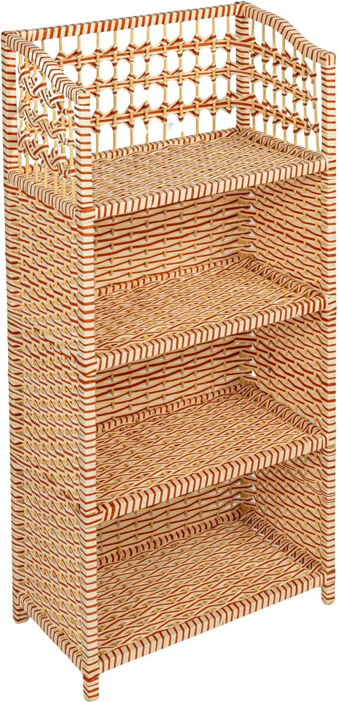 Household Essentials Woven Accent Shelf Cream and White Paper Rattan | Amazon (US)