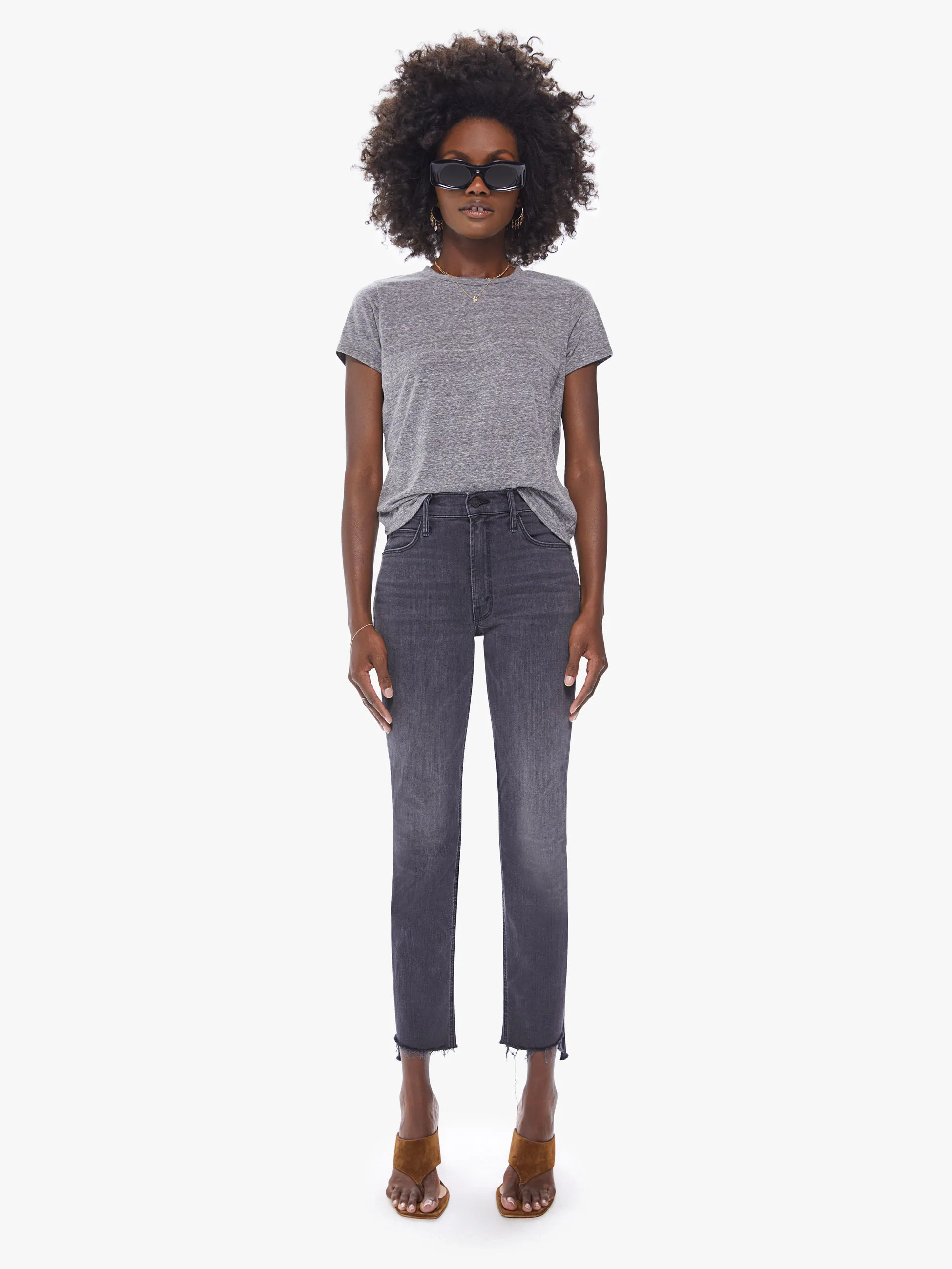 THE MID RISE DAZZLER ANKLE STEP FRAY - LIGHTING UP LANTERNS | Mother Denim