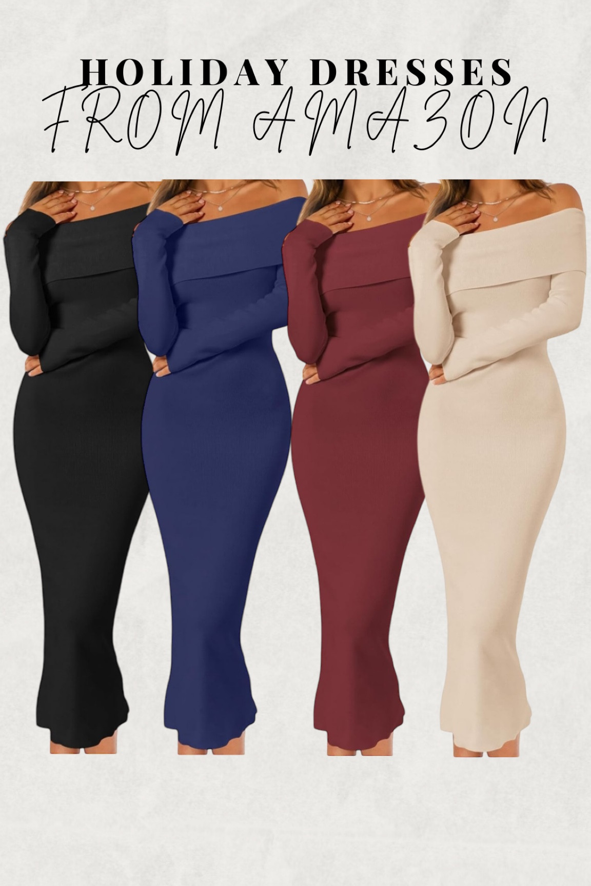 Holiday dresses for Thanksgiving or Christmas #thanksgivingoutfit #holidaydresses #longdress #offtheshoulderdress #amazondress 

#LTKHoliday #LTKFindsUnder50