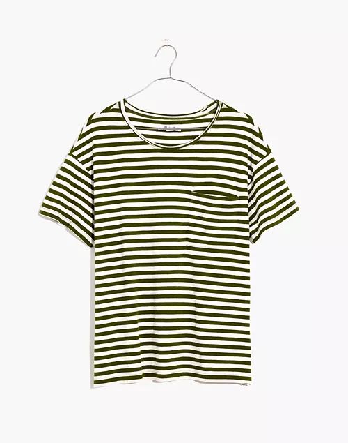 Softfade Cotton Oversized Pocket Tee in Cahita Stripe | Madewell