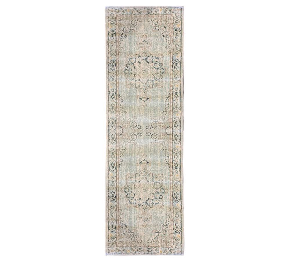 Anniyah Easy Care Synthetic Rug, 2'6&amp;quot; x 8', Sea Mist | Pottery Barn (US)