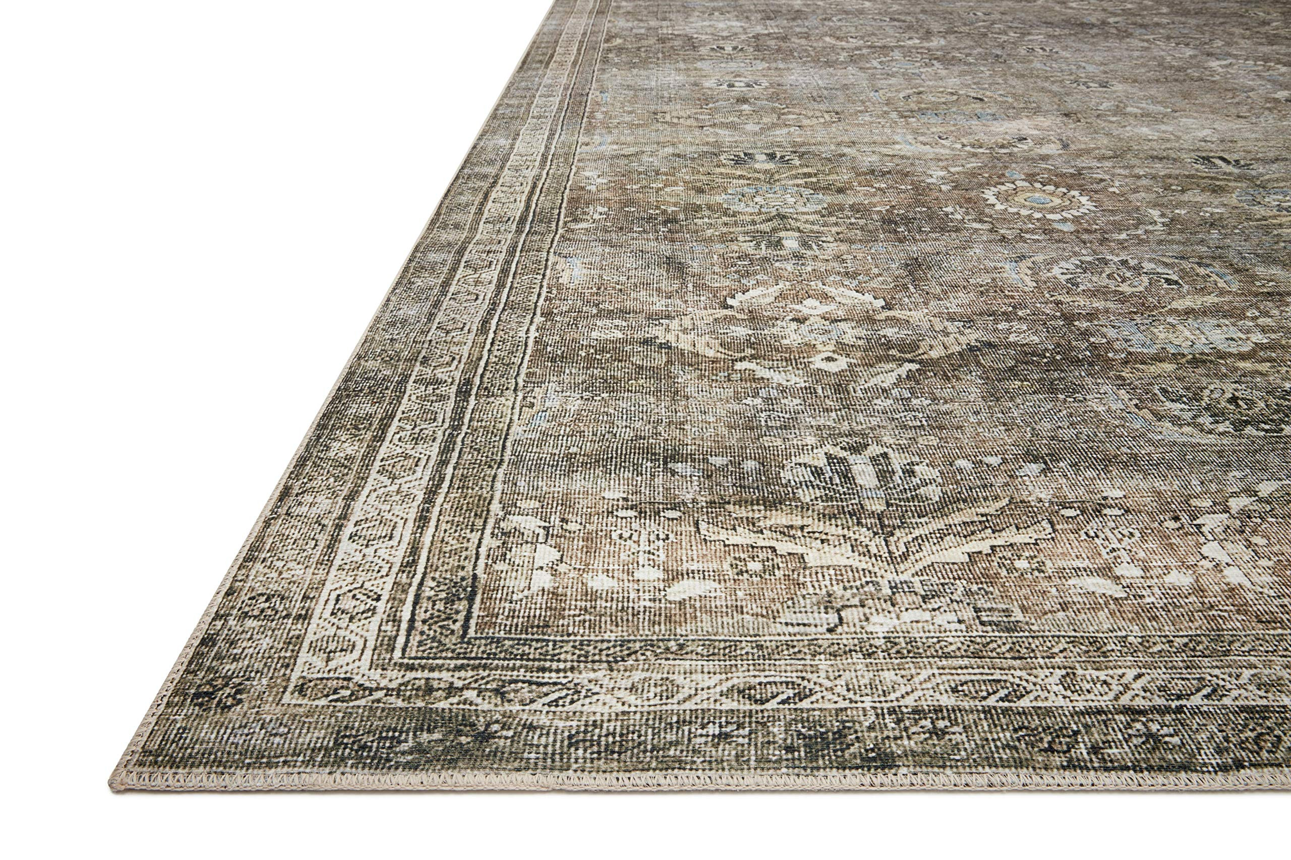 Loloi II Layla Collection, LAY-13, Antique/Moss, 7'-6" x 9'-6", .13" Thick, Area Rug, Soft, Durab... | Amazon (US)