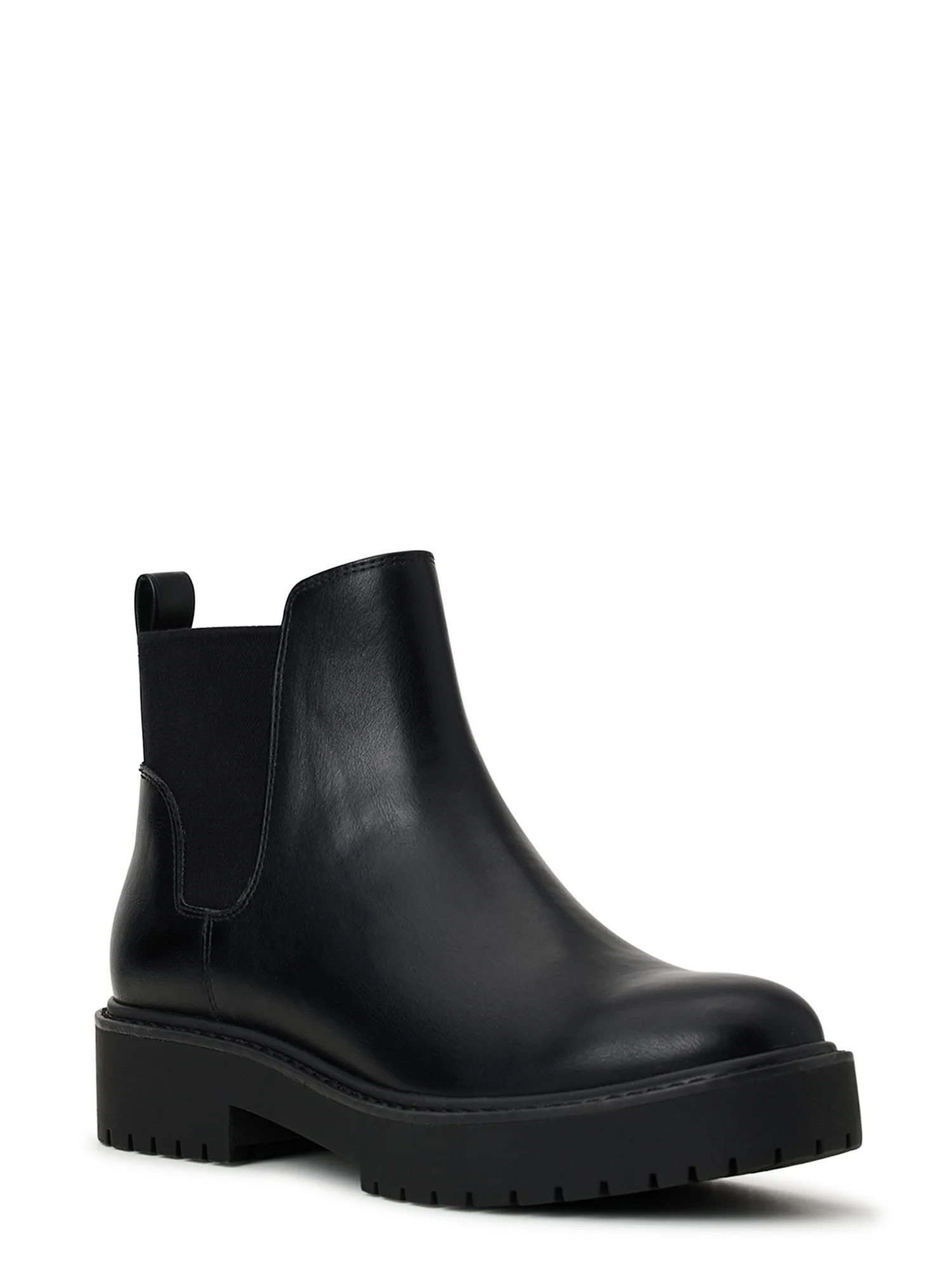 Time and Tru Women's Faux Suede Chelsea Boots with Lug Sole | Walmart (US)