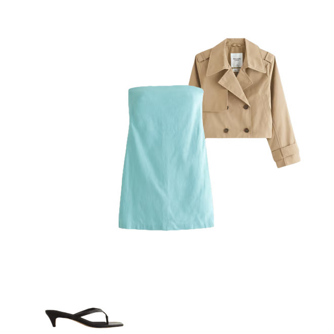 The A&F Scarlett Strapless Linen-Blend Skort | Abercrombie & Fitch (US)