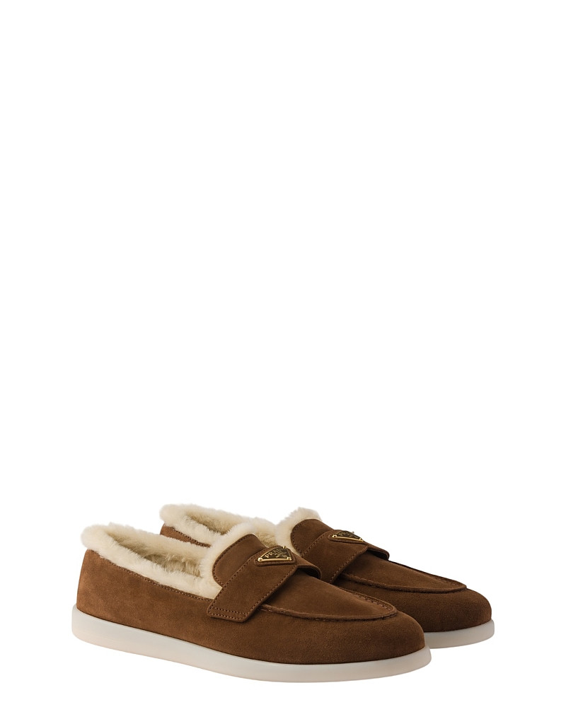 Prada Women's Suede and Shearling Loafers | Bloomingdale's (US)