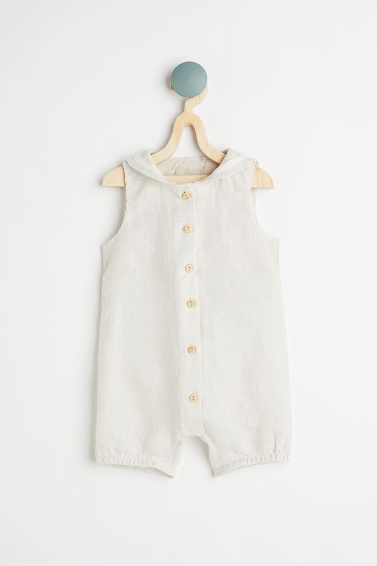 Linen Sailor-collar Romper Suit | H&M (US + CA)