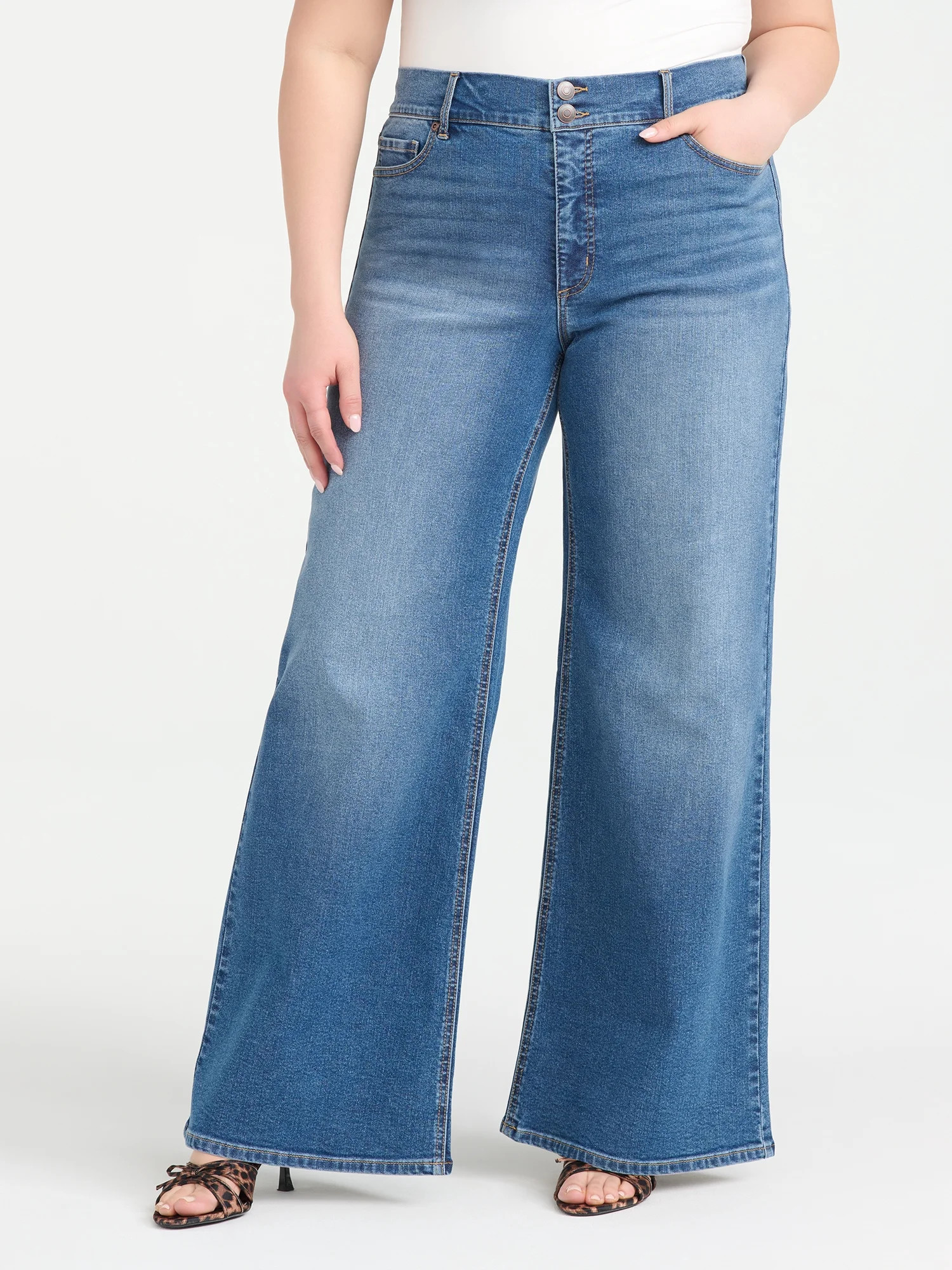 Sofia Vergara Women's Plus Size Margot Super Wide Leg Sizes 14W-26W | Walmart (US)