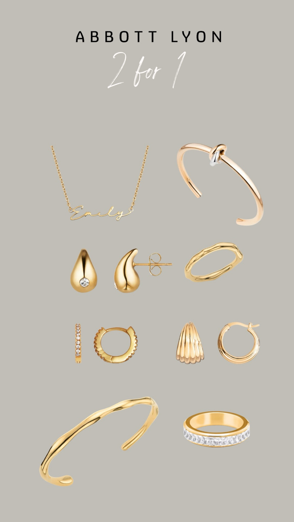 Abbott Lyon singles day sale 
2 for 1, code: 2FOR1
Or 30% off: TAKE30


Jewellery, gold jewellery, gift ideas

#LTKuk #LTKwinter