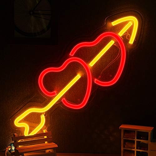 15.9' Neon Heart Light Sign, Wall Decor Neon Light Sign Art LED Neon Light for Home Decoration,Be... | Amazon (US)
