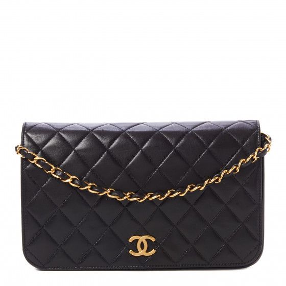 CHANEL Lambskin Quilted Small Single Flap Black | FASHIONPHILE (US)