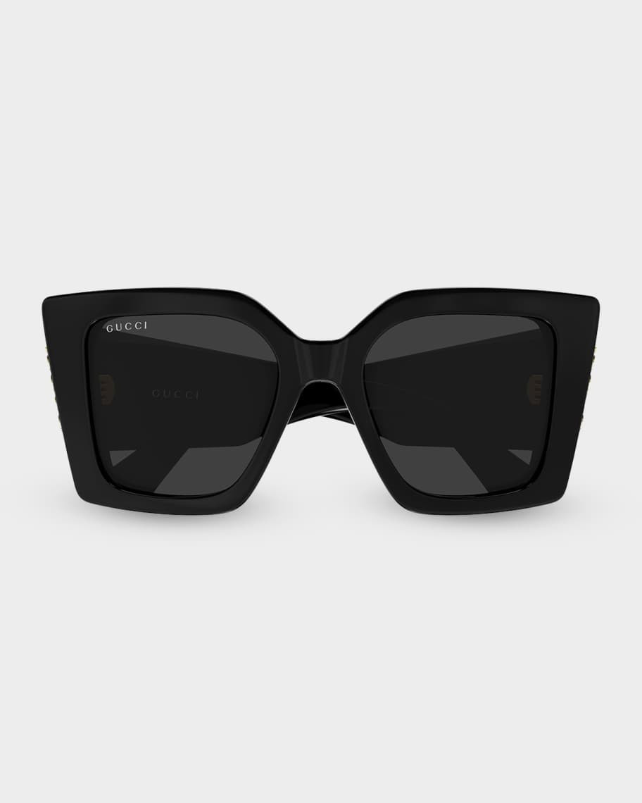 Gucci Logo 51mm Acetate Square Sunglasses | Neiman Marcus