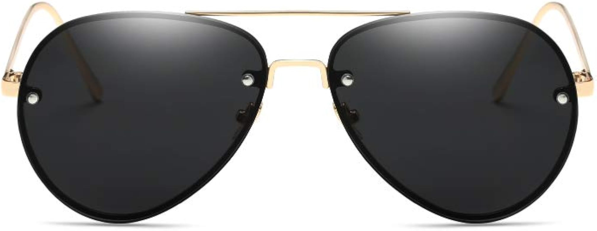 Oversized Aviator Sunglasses Vintage Retro Gold Metal Frame Colorful Lenses 62mm | Amazon (US)
