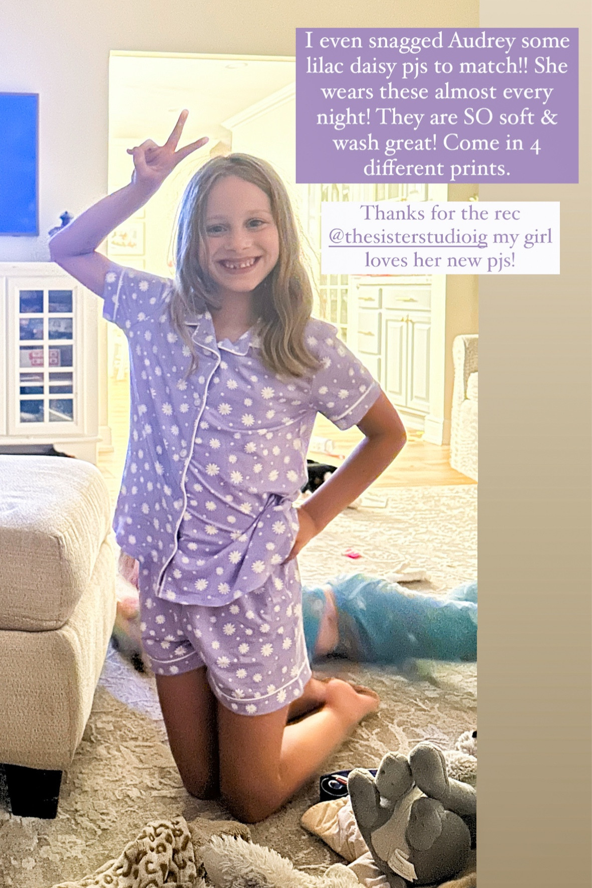 Kids pajamas my daughter loves!!! Also lining her new comfy slide sandals from target. 

I have a two piece lilac daisy lounge set from Amazon that is similar & so cute together!!! I’ll link below! 
Lilac purple kids pjs. Mommy and me matching pajamas 

#LTKFindsUnder50 #LTKFamily #LTKKids