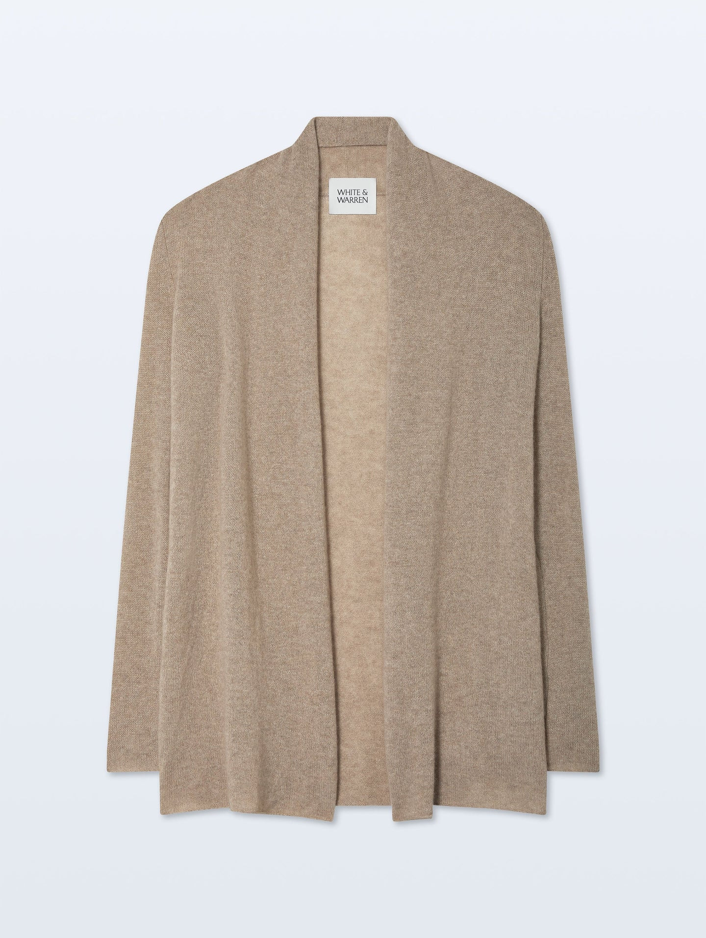 Cashmere Trapeze Cardigan | Taupe Heather | White and Warren