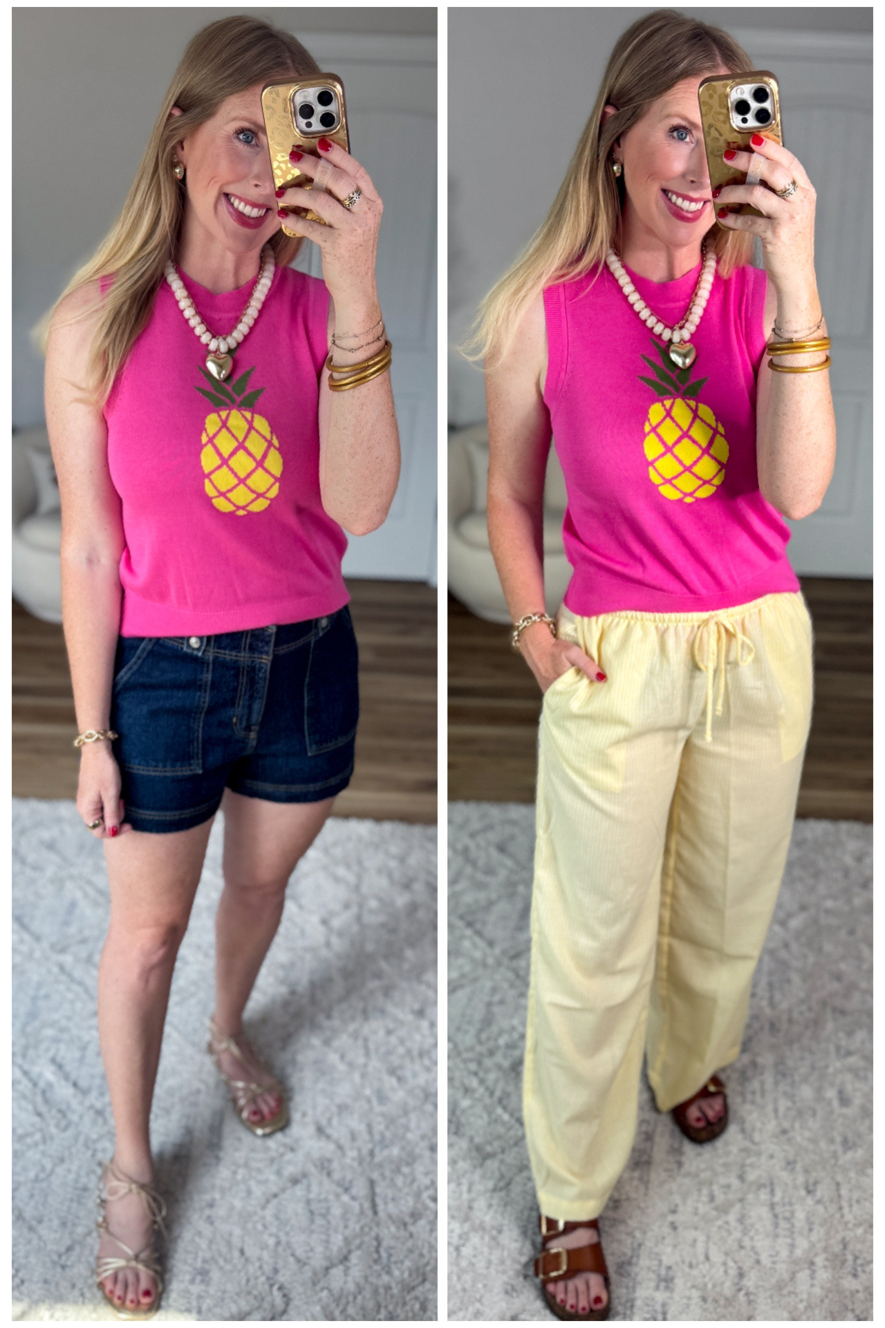 2 ways to wear this pineapple sweater tank from Walmart!

#LTKootd #LTKmomlife