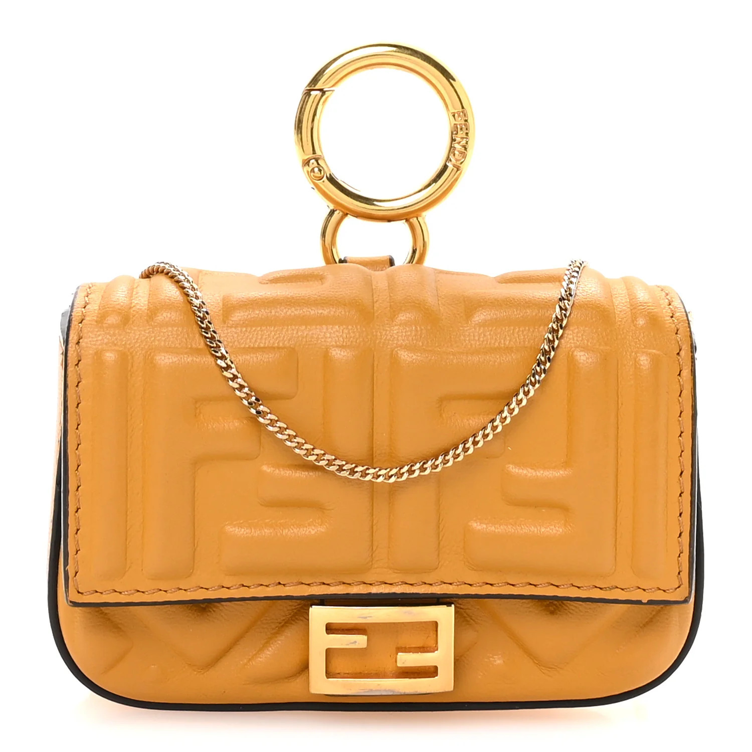 Nappa Matisse FF Embossed Nano Baguette Charm Zucca | FASHIONPHILE (US)