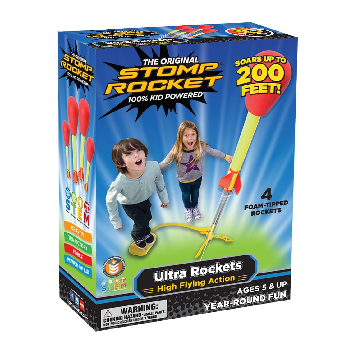 Stomp Rocket Ultra Rocket Launcher for Kids, 4 Rockets - Fun Backyard & Outdoor Kids Toys Gifts f... | Amazon (US)