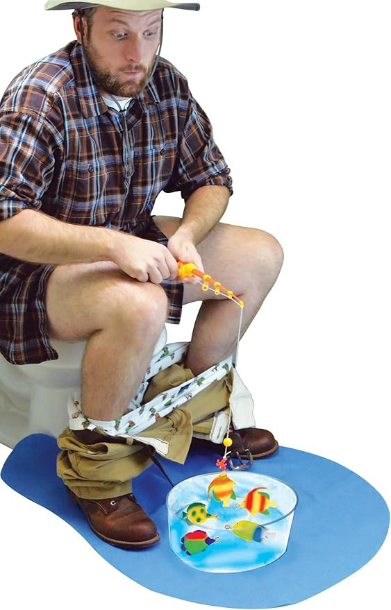 Enjoyable Potty Fisher Toilet Fishing Game, Adjustable Rod, Water Tank, 4 Colored Fishes, Pink Ma... | Amazon (US)