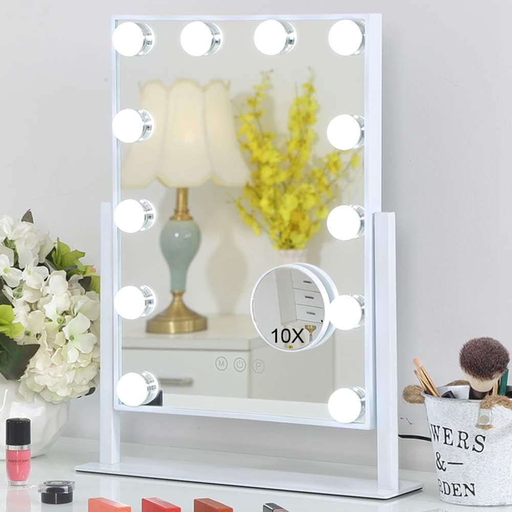 FENCHILIN Lighted Makeup Mirror Hollywood Mirror Vanity Makeup Mirror with Light Smart Touch Cont... | Amazon (US)