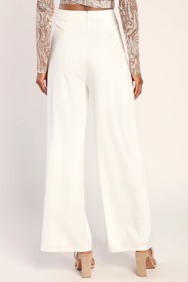 Get Dressed Up White Wide-Leg Pants | Lulus (US)