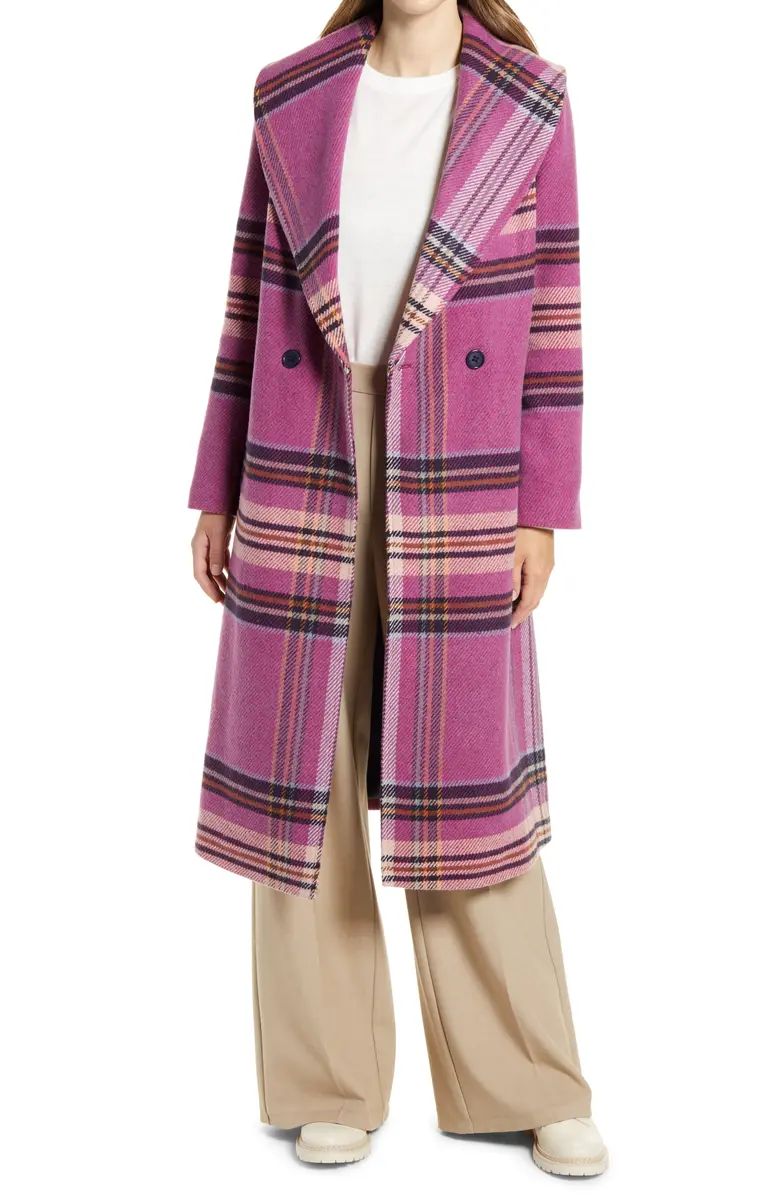 Plaid Shawl Collar Double Breasted Coat | Nordstrom | Nordstrom