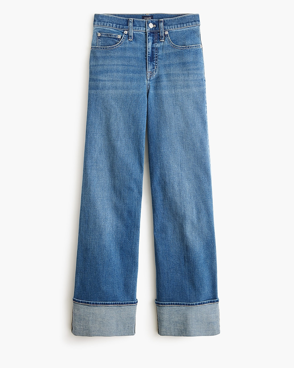 Classic wide-leg cuffed jean in all-day stretch | J.Crew Factory