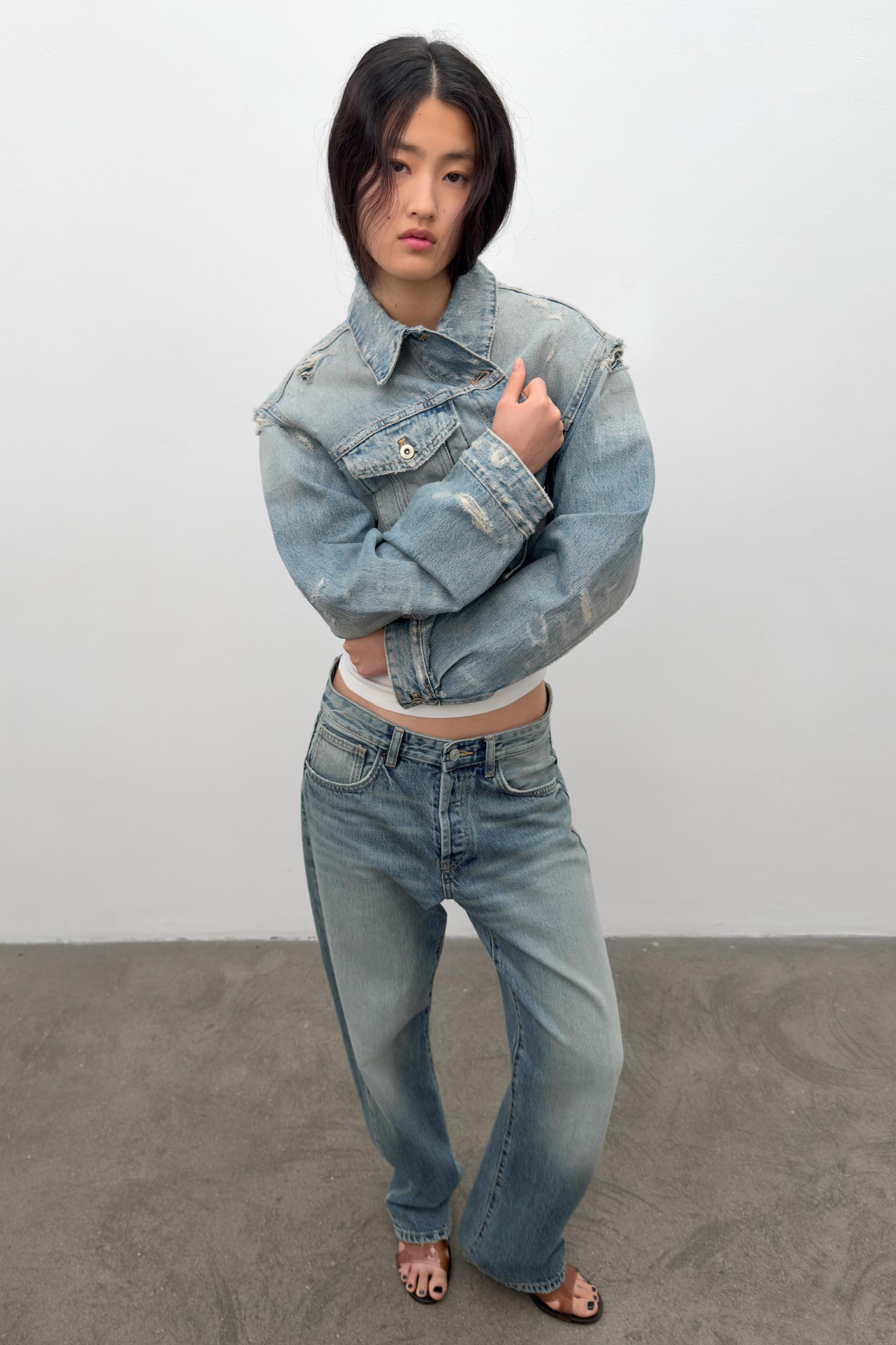 TRF RIPPED DENIM JACKET | Zara UK