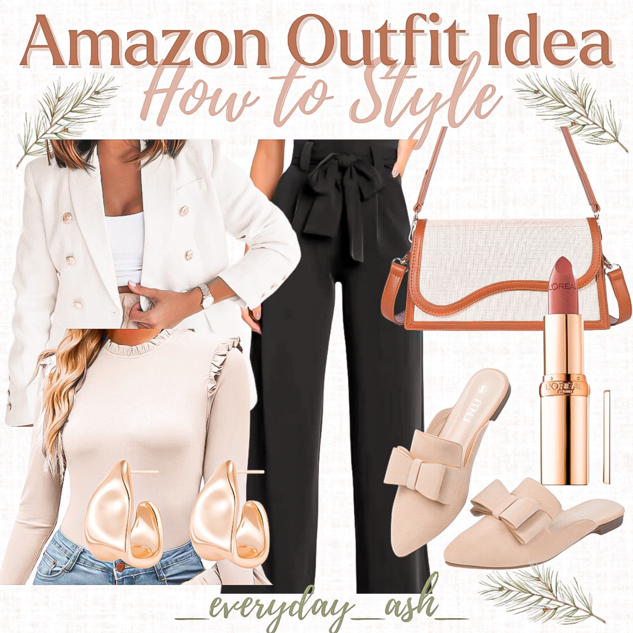 Amazon Outfit Idea 🤎

This outfit would be great for the office, church, date night or special event 🤎

I just bought this lipstick in the shade “ bronzine” and it’s so good! 🤎 I have so many other shades from this brand - it’s a go to for me!💄 

Amazon fashion, amazon outfit, women’s fashion, Valentine’s Day, date night outfit, women’s pants, women’s blazer, bodysuit, neutral outfit, gold earrings, gold jewelry, amazon jewelry, Mule shoes, neutral bag, lipstick, loreal , shoes 

#LTKMostLoved #LTKstyletip #LTKGiftGuide