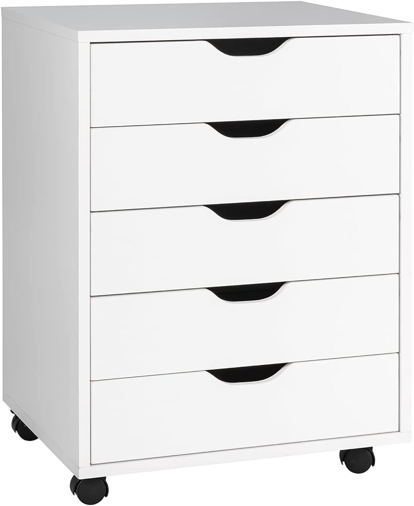 CASART Rolling File Cabinet, 5/7 Drawers Freestanding Storage Organizer Cupboard on Wheels, Home ... | Amazon (UK)