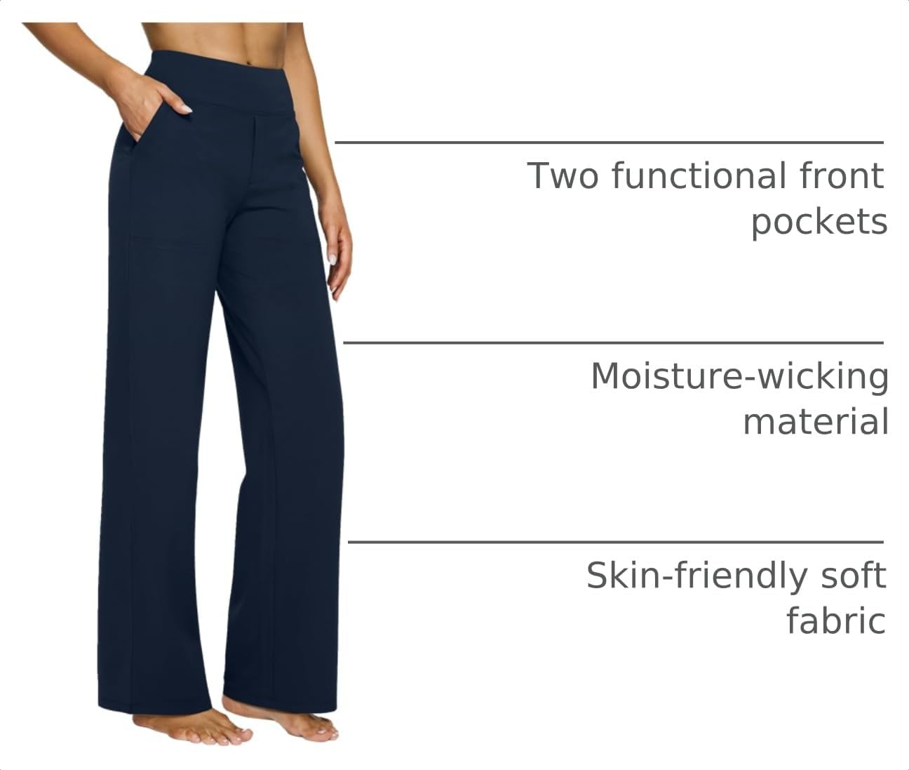 G4Free Yoga Pants for Women Wide Leg Pants with Pockets High Waisted | Amazon (US)