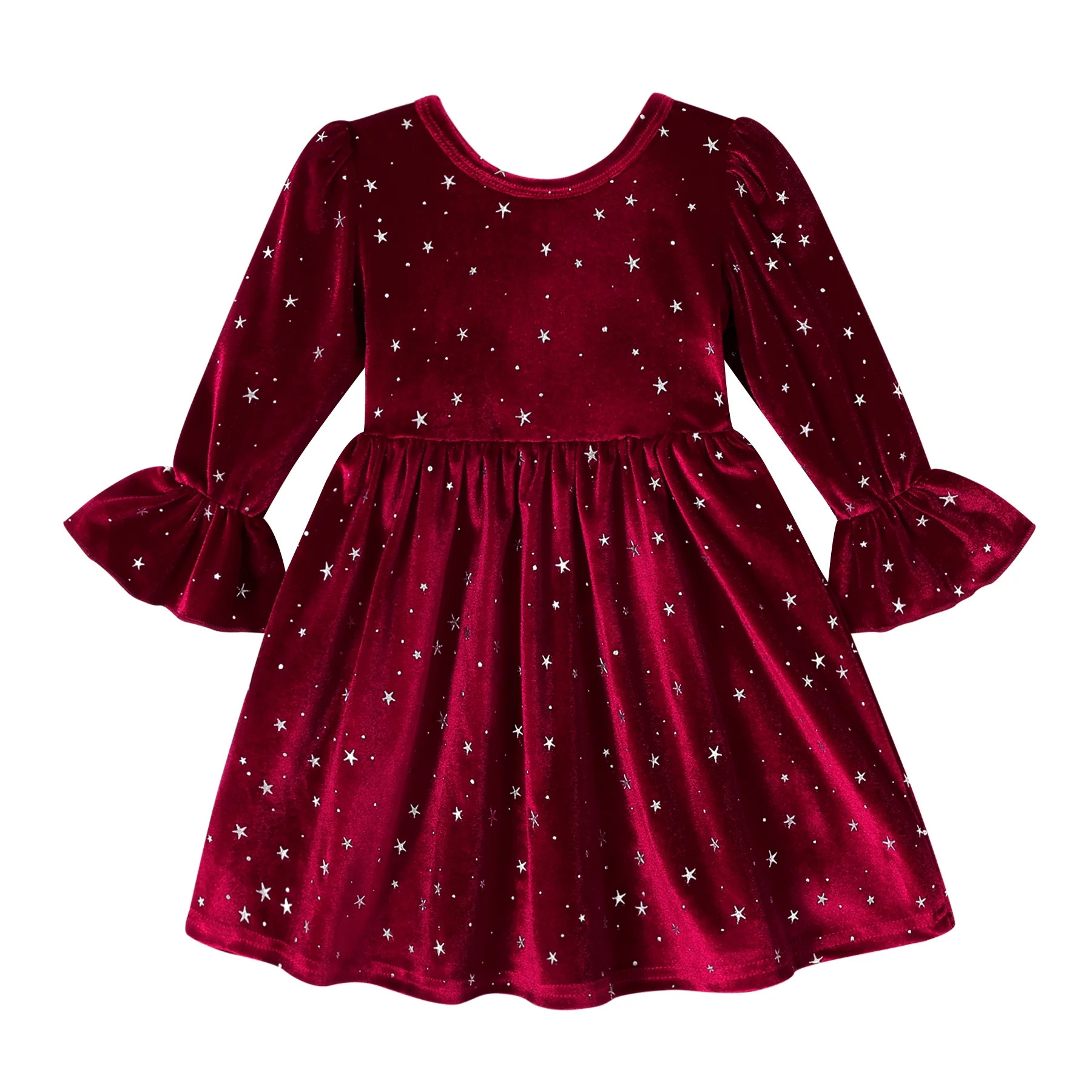 Younger Tree Christmas Dresses for Toddler Baby Girls Fall Winter Long Sleeve Velvet Dresses Prin... | Walmart (US)