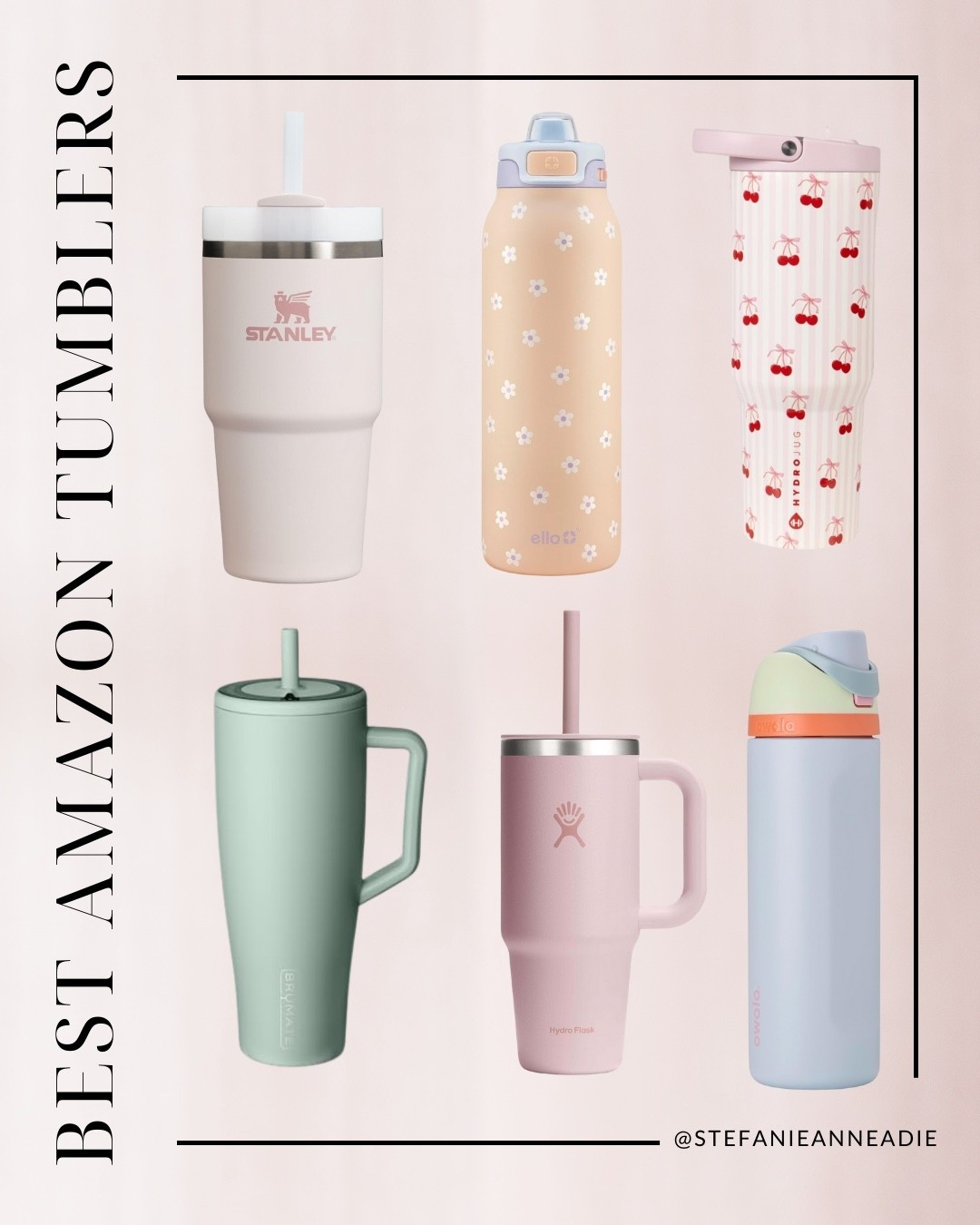 Just a quick lil round up of the best water tumblers on Amazon 🤍 so many fun colors & designs #waterbottle #watertumbler #active #travel #amazon #amazonfinds 

#LTKmomlife #LTKfitnessgoals #LTKSaleAlert