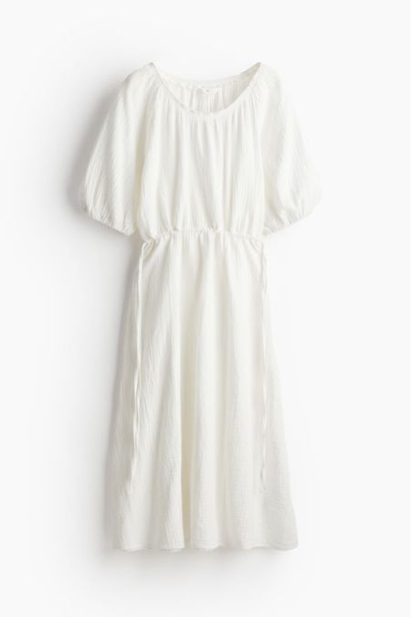 White puff sleeve midi dress 

#LTKfindsunder50 #LTKSeasonal #LTKstyletip