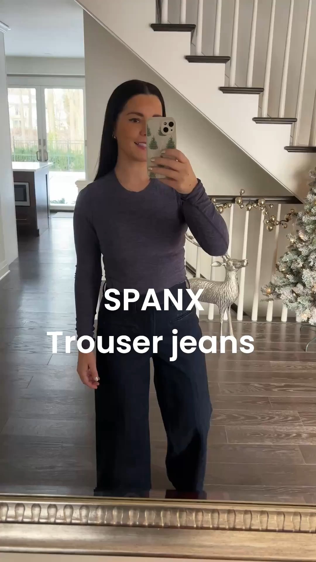 New fave pair of jeans from SPANX  - I’m loving the stretch, dark wash and trouser style 💙

New customers can use code MLEWSTYLINGXSPANX for 15% off and free shipping!

I’m wearing a size small petite in the jeans (I’m 5’4) and they’re the perfect length for flats 

#spanxpartner
@spanx

#LTKootd #LTKWorkwear #LTKHoliday