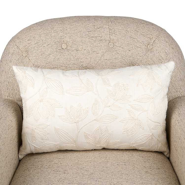 New! White Tonal Ivey Lumbar Pillow | Kirklands